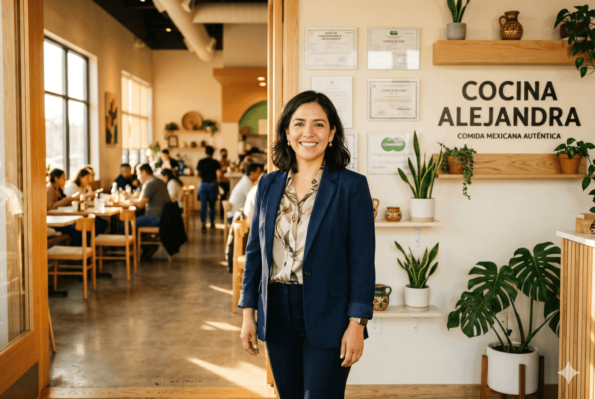 Dueña de restaurante con permisos COFEPRIS al día
